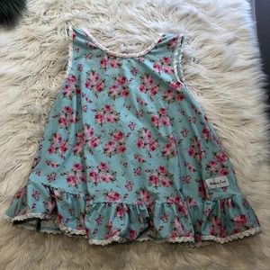 makena lane blue pink floral ruffle dress size girl's 10